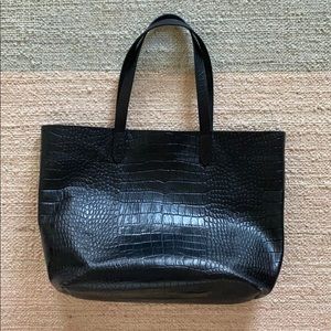 Cuyana Croc-Embossed Leather Tote